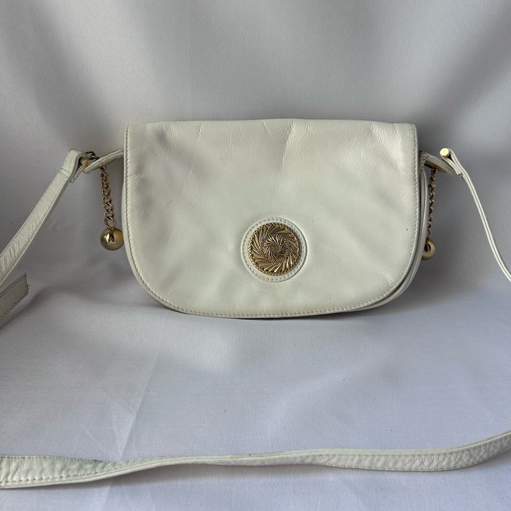 Pantera vintage white crossbody leather hand bag
